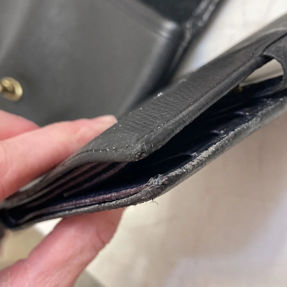 Loewe black blue leather wallet unisex